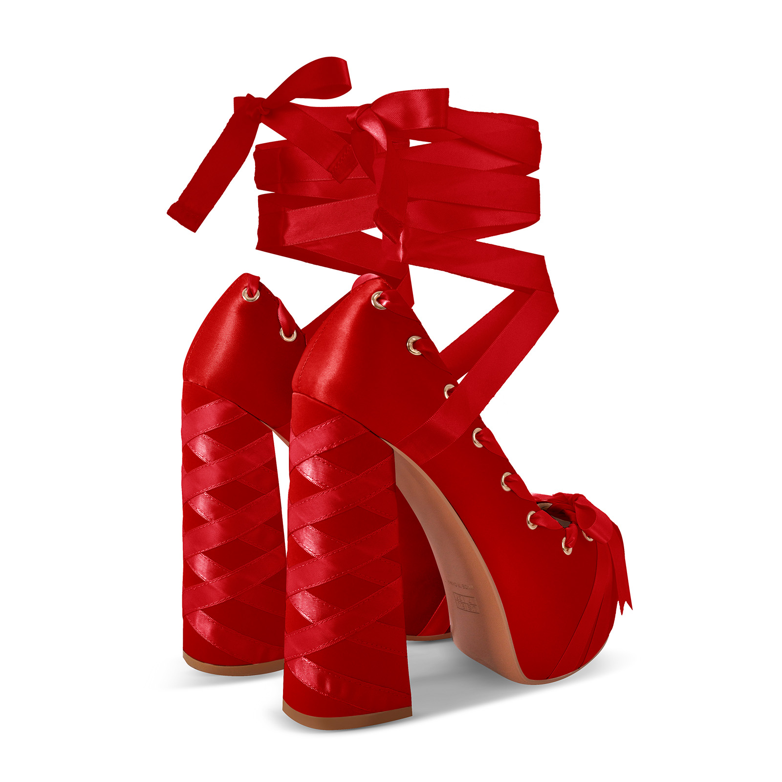 Plattform Fesselriemen Hoher Absatz Schleife Pumps