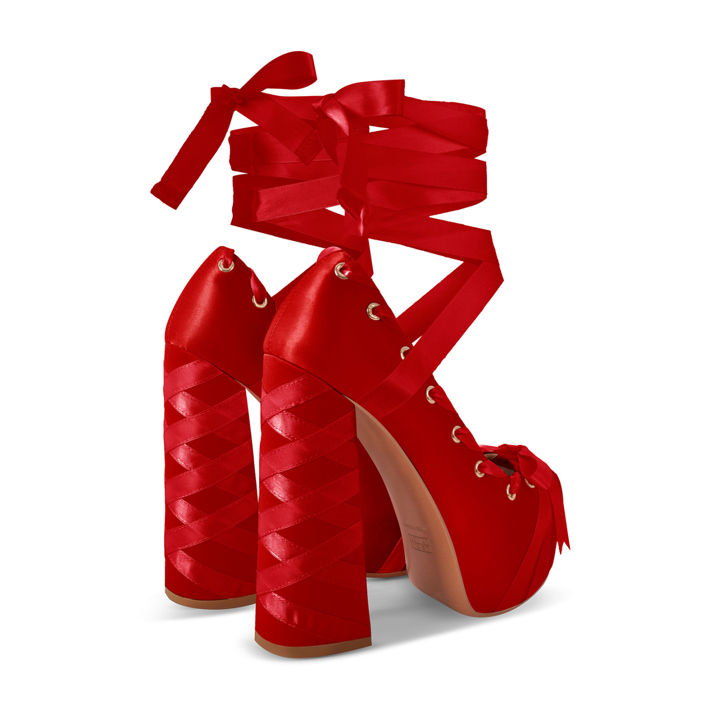 Plattform Fesselriemen Hoher Absatz Schleife Pumps