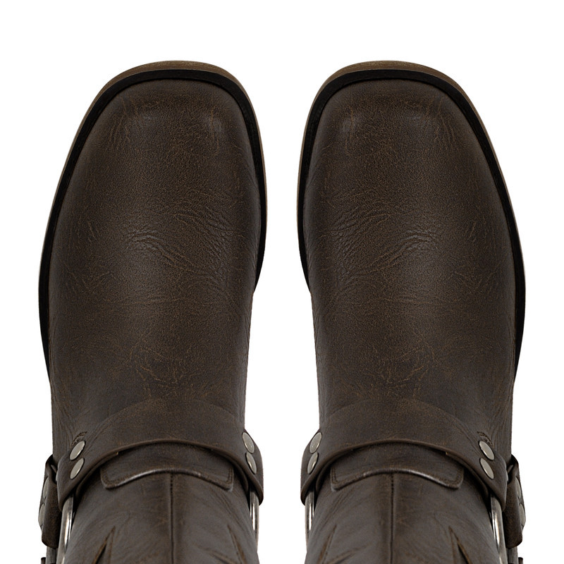 Sterne Square Toe Kniestiefel mit Schnalle