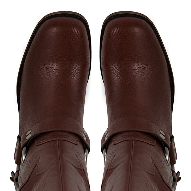 Sterne Square Toe Kniestiefel mit Schnalle