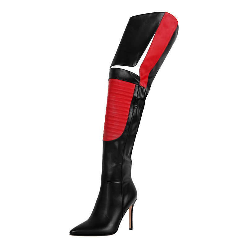 Overknee Stiefel mit spitzer Zehenpartie und Stilettoabsatz