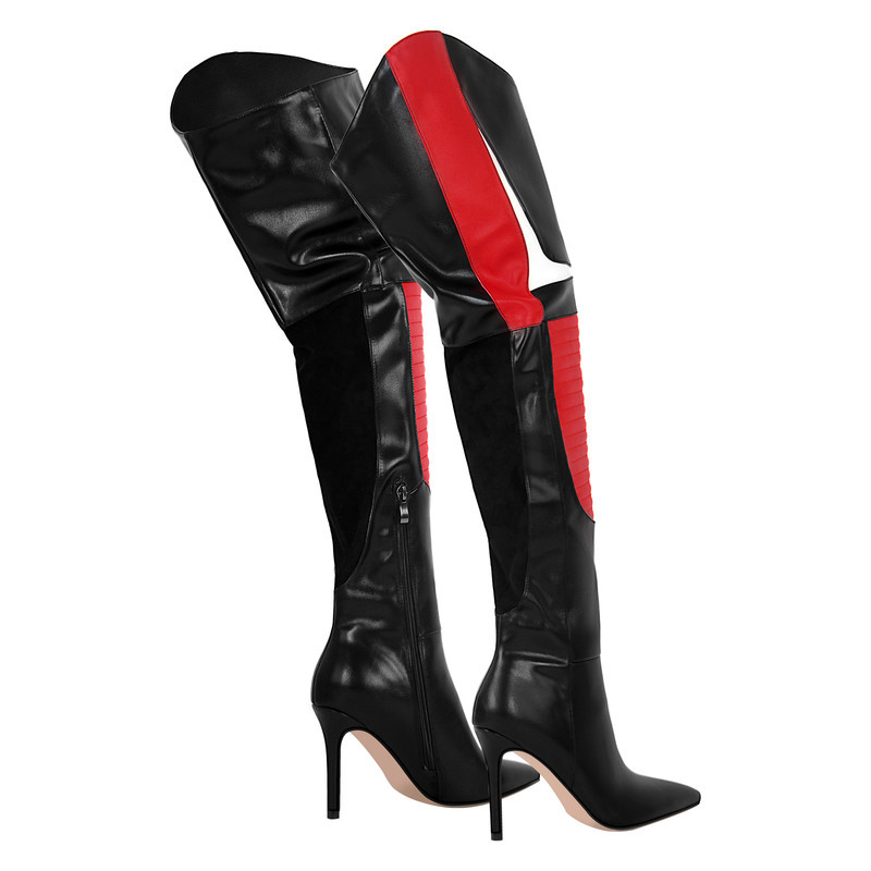 Overknee Stiefel mit spitzer Zehenpartie und Stilettoabsatz