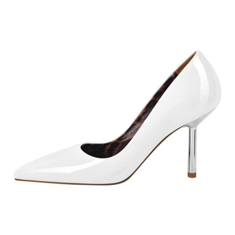 Leopard spitze Zehe Slip On High Heels