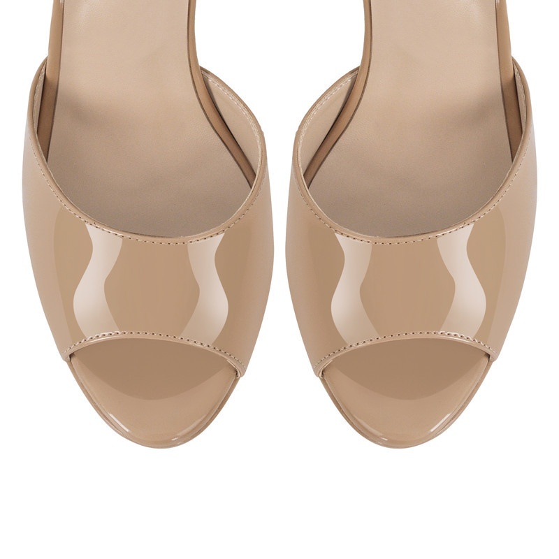 Peep Toe Plattform Schnalle Riemen Chunky Heel Sandalen