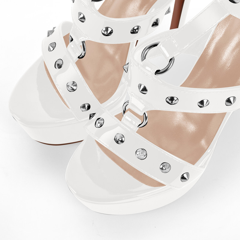 Riemchensandalen mit runder Zehenpartie und Stiletto Plateau