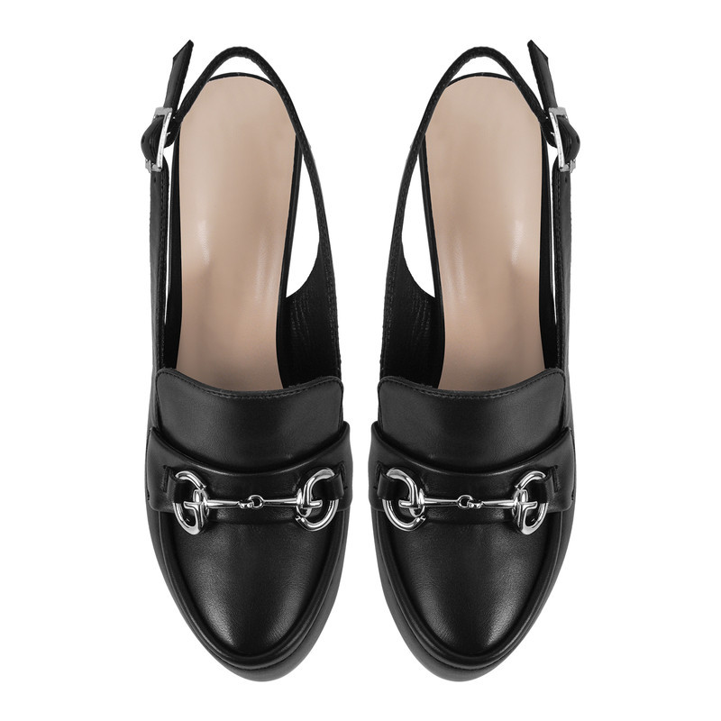 Runde Zehe Plateau Slingback Chunky Heels Sandalen