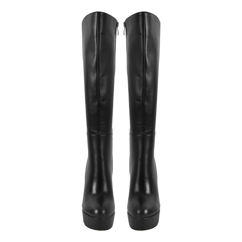 Leder Kniehohe Stiefel Platform high Heels