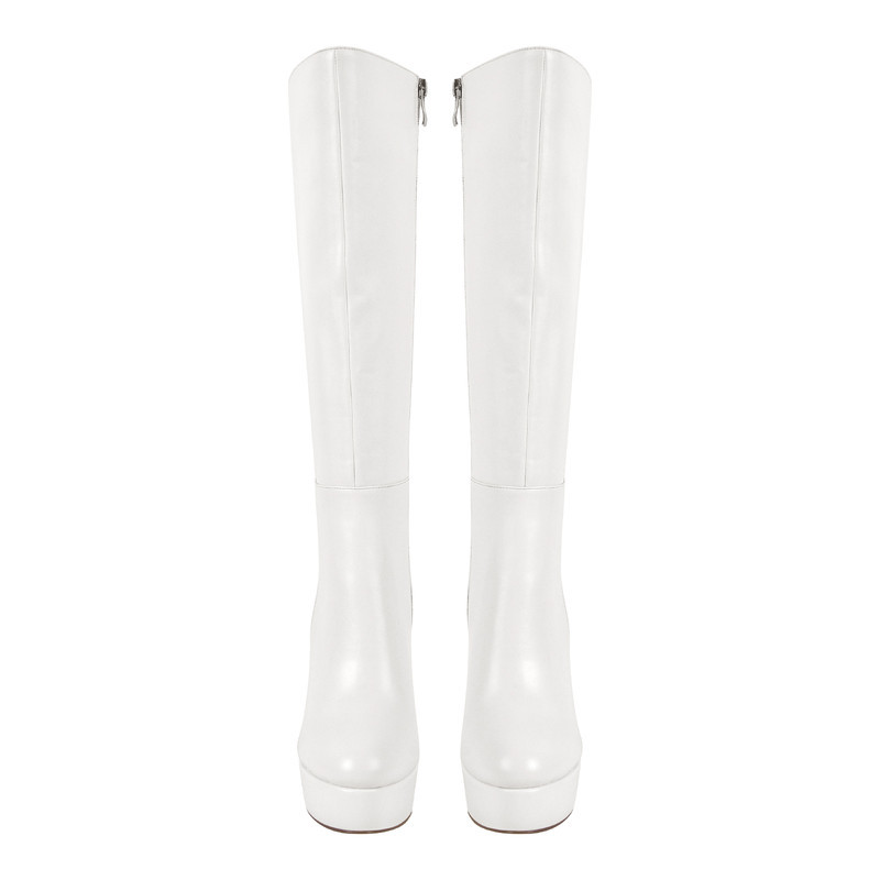 Leder Kniehohe Stiefel Platform high Heels