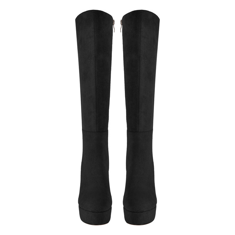 Suede Platform high Heels Kniehohe Stiefel