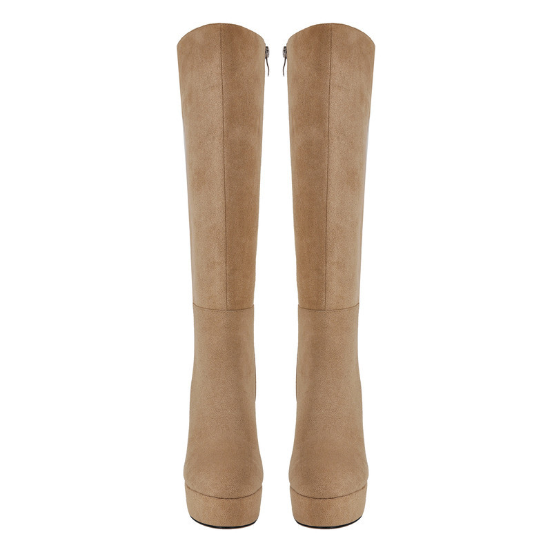 Suede Platform high Heels Kniehohe Stiefel