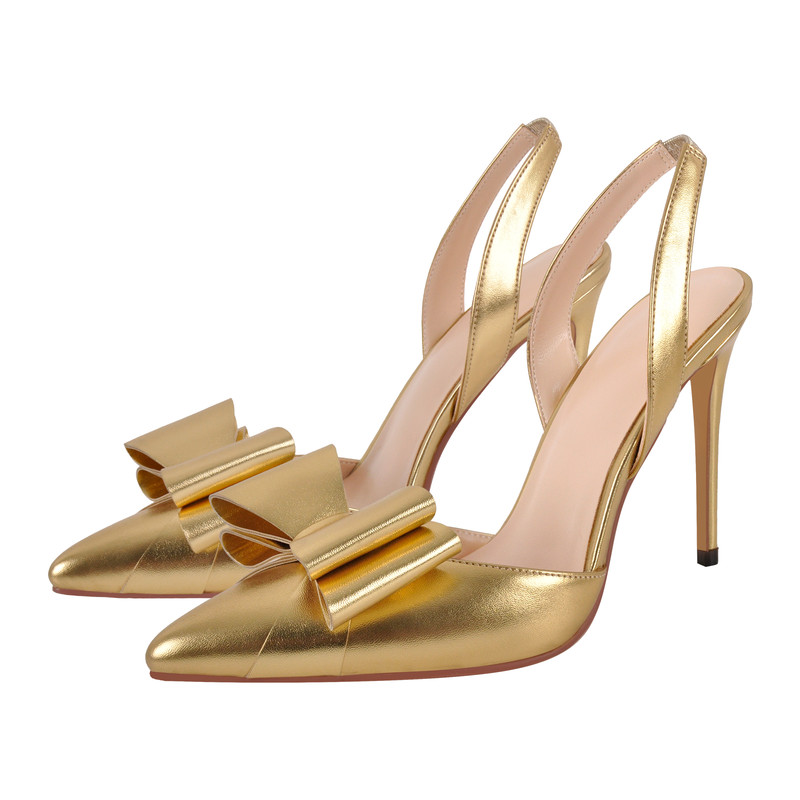 Slingback Pumps mit spitzer Zehenpartie und Schleife