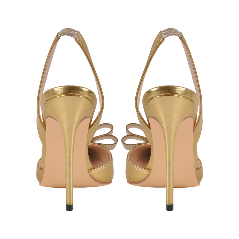 Slingback Pumps mit spitzer Zehenpartie und Schleife