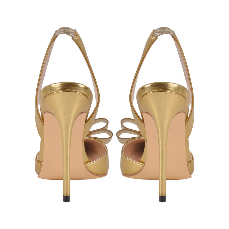 Slingback Pumps mit spitzer Zehenpartie und Schleife