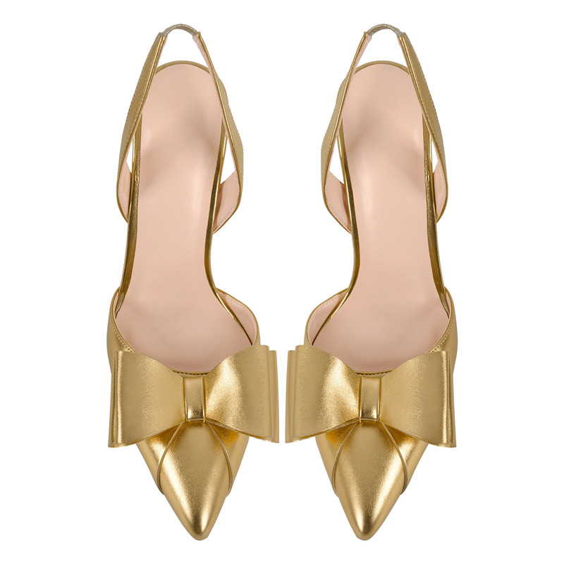 Slingback Pumps mit spitzer Zehenpartie und Schleife