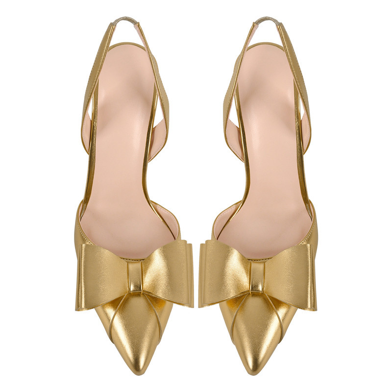 Slingback Pumps mit spitzer Zehenpartie und Schleife