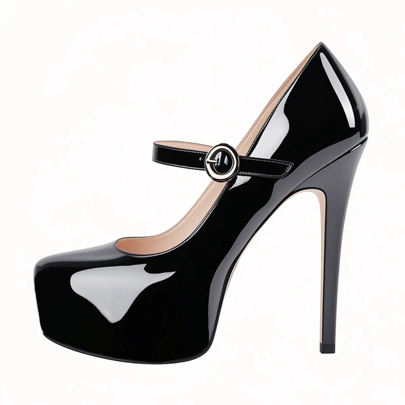 Plateau Lackleder High Heels Pumps
