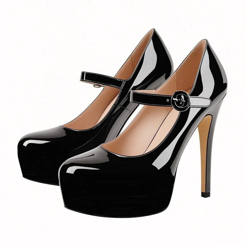 Plateau Lackleder High Heels Pumps