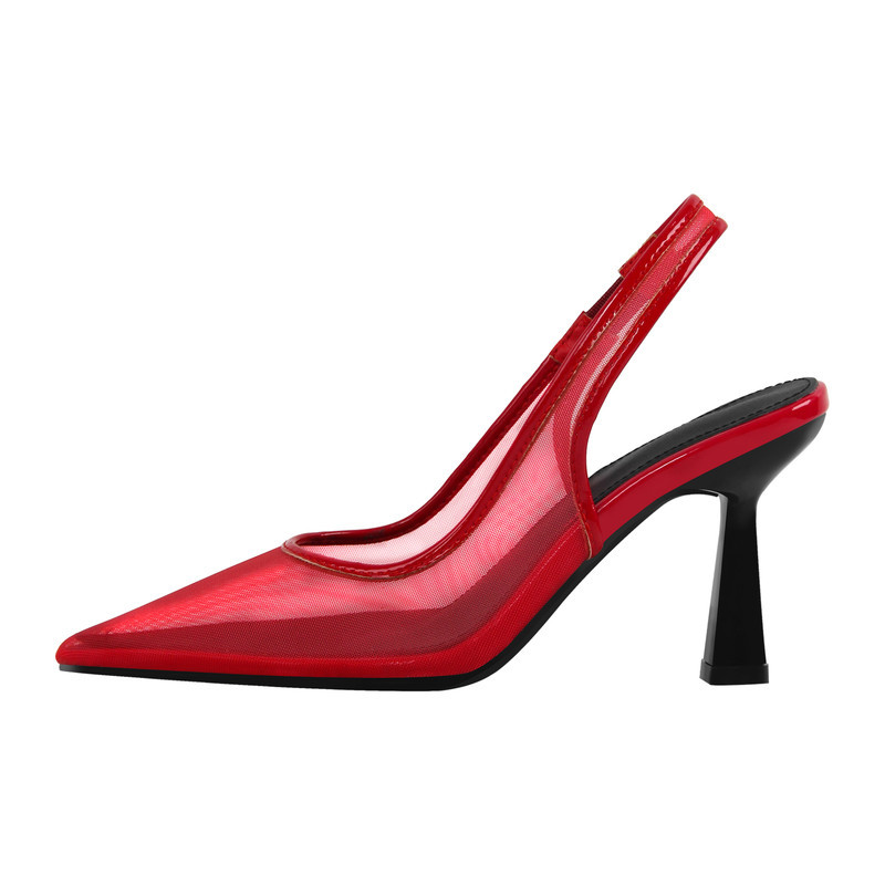 Damen Pumps mit Netz Insert und Slingback