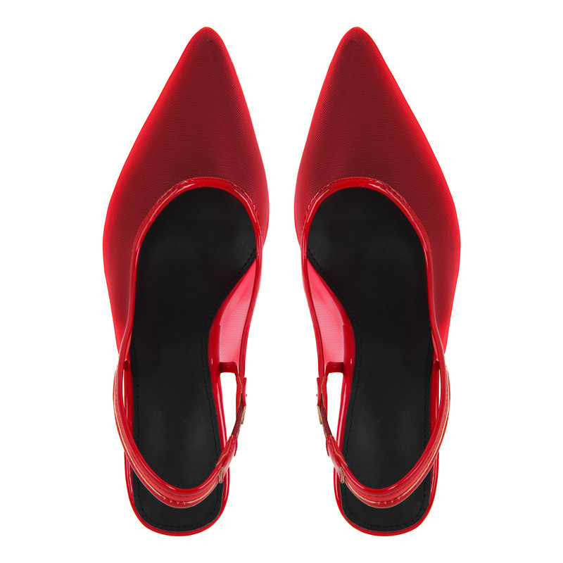 Damen Pumps mit Netz Insert und Slingback
