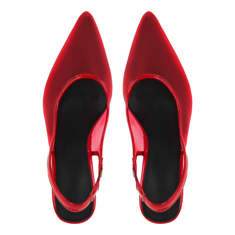 Damen Pumps mit Netz Insert und Slingback