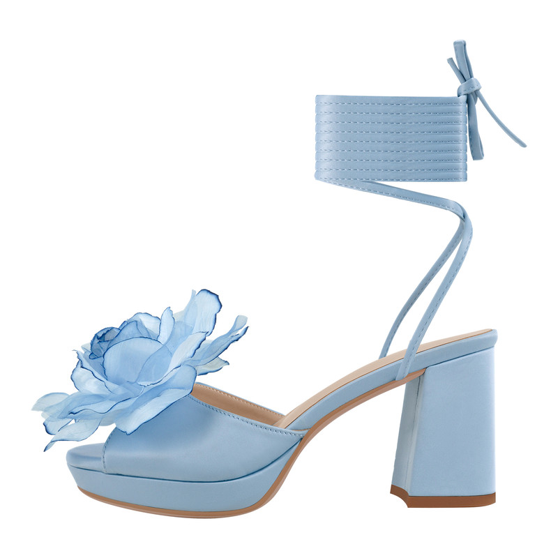 Sandalen mit Plateausohle Schnürung und klobigem Absatz