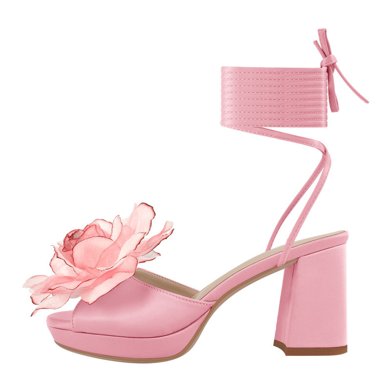 Sandalen mit Plateausohle Schnürung und klobigem Absatz