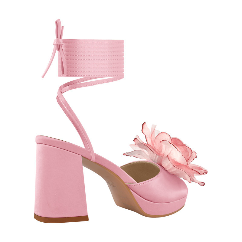 Sandalen mit Plateausohle Schnürung und klobigem Absatz