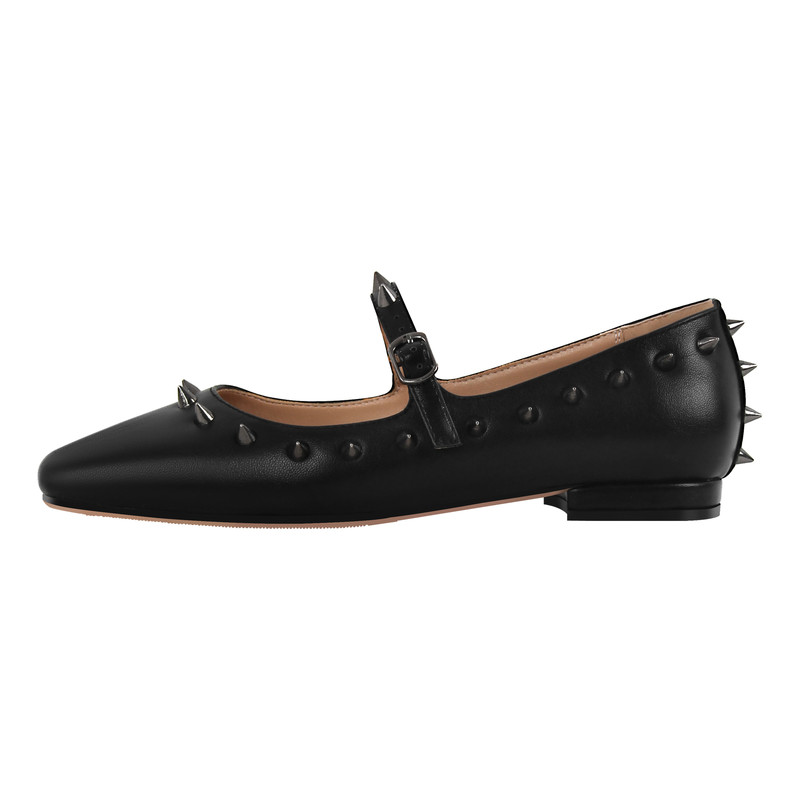 Damen Spitzschuh Mary Janes mit Nieten