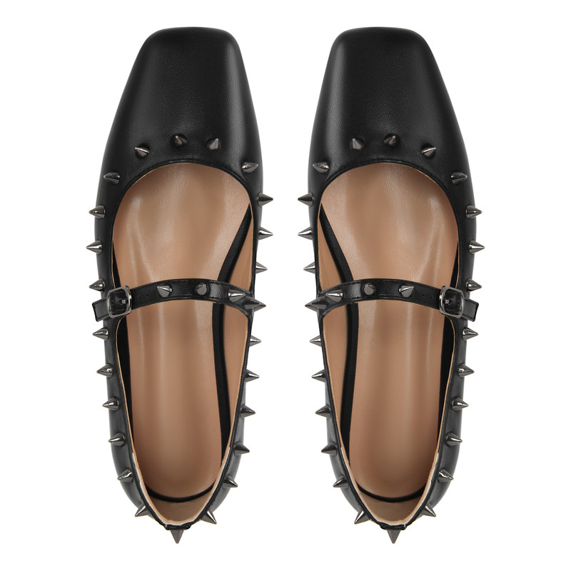 Damen Spitzschuh Mary Janes mit Nieten