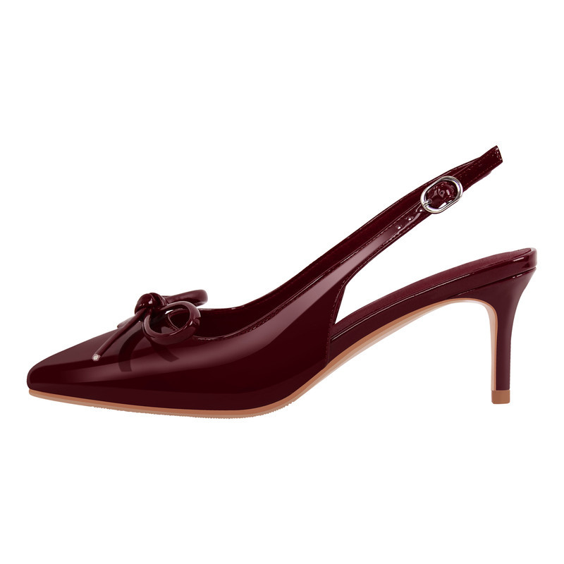 Pumps aus Lackleder mit spitzer Spitze