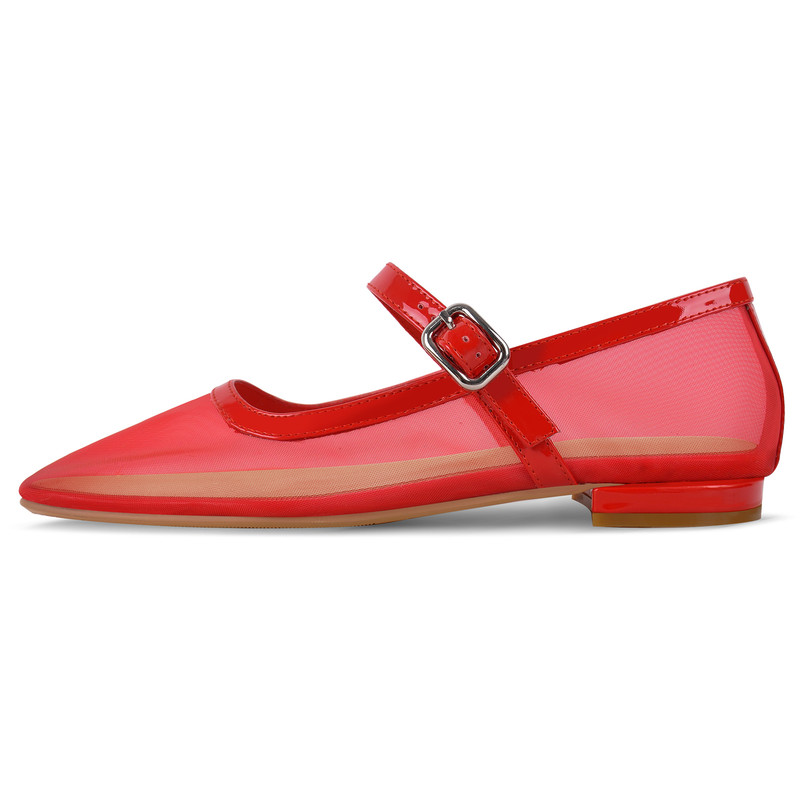 Ballerinas Flache Schuhe mit Riemen