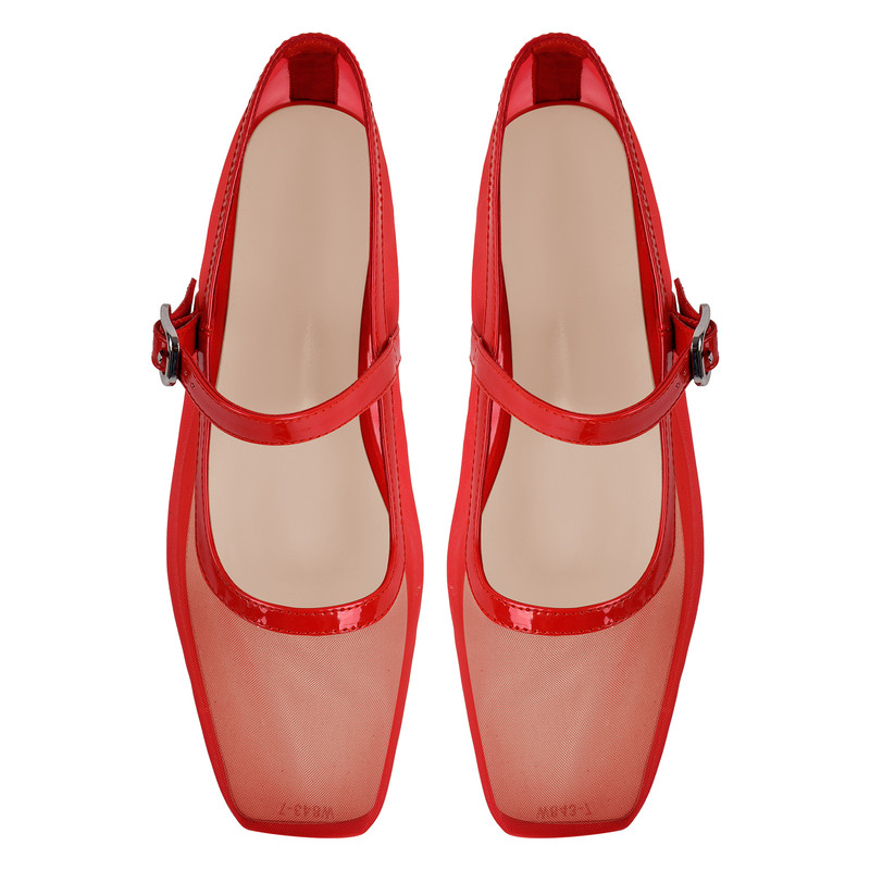 Ballerinas Flache Schuhe mit Riemen