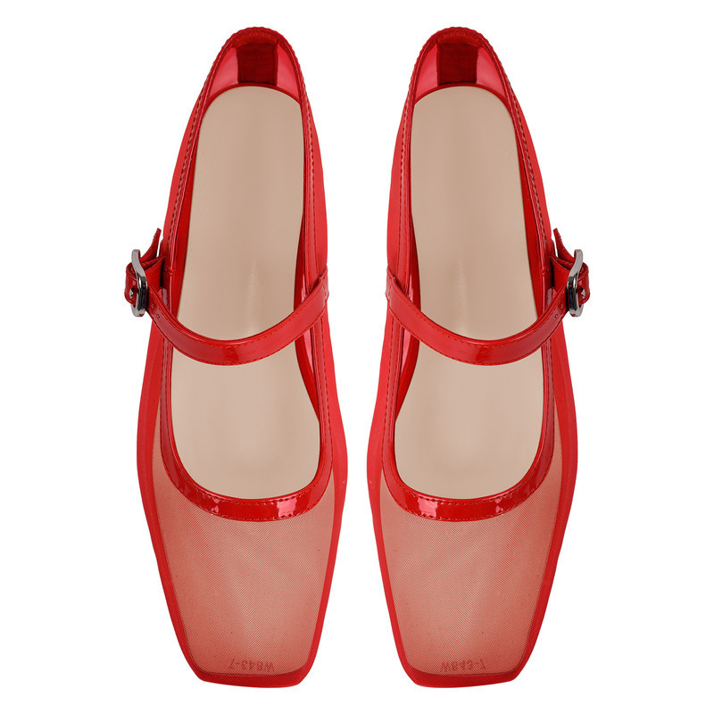 Ballerinas Flache Schuhe mit Riemen