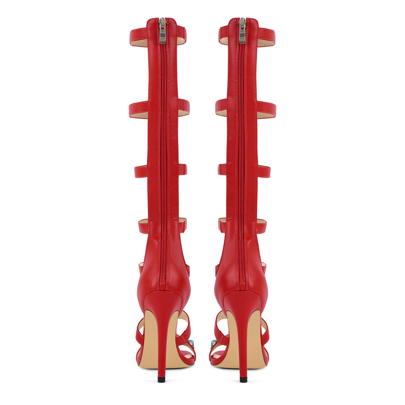 Sandalen mit runder Zehenpartie und hohem Absatz