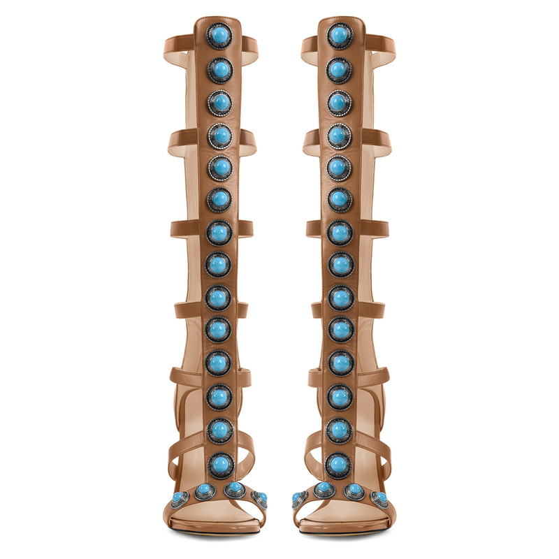 Sandalen mit runder Zehenpartie und hohem Absatz