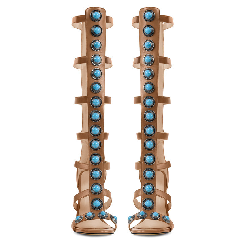 Sandalen mit runder Zehenpartie und hohem Absatz