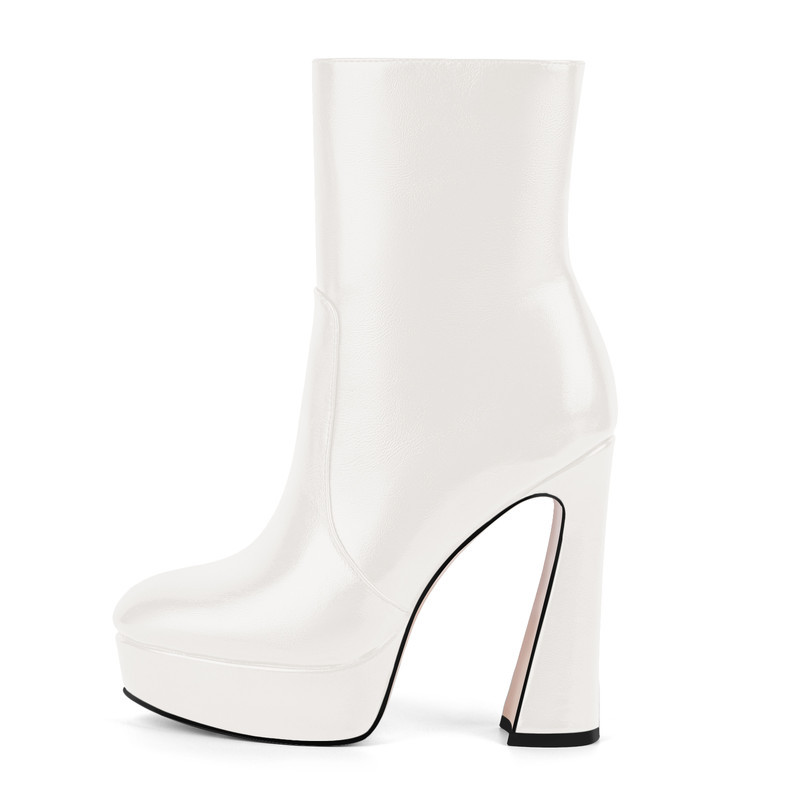 Plateau Stiefeletten mit klobigem Absatz