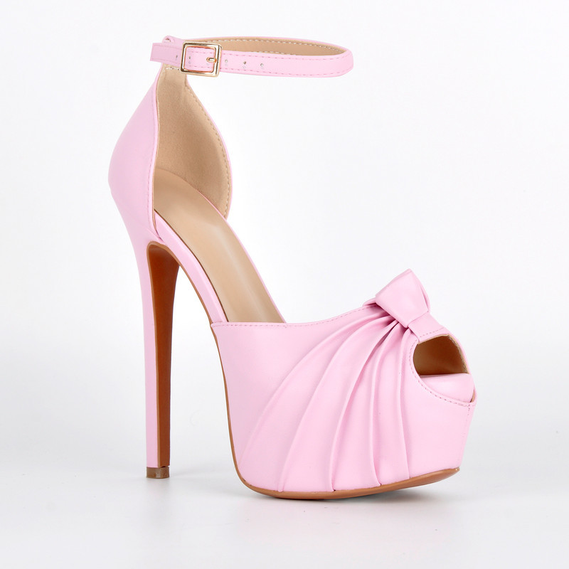 Plateau Stiletto Sandalen mit Knöchelriemchen