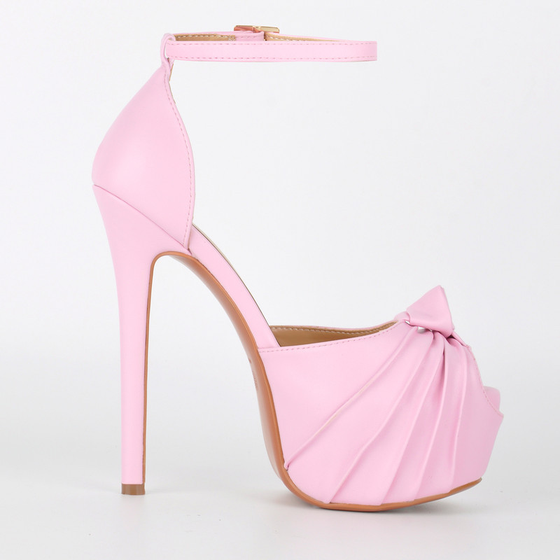 Plateau Stiletto Sandalen mit Knöchelriemchen