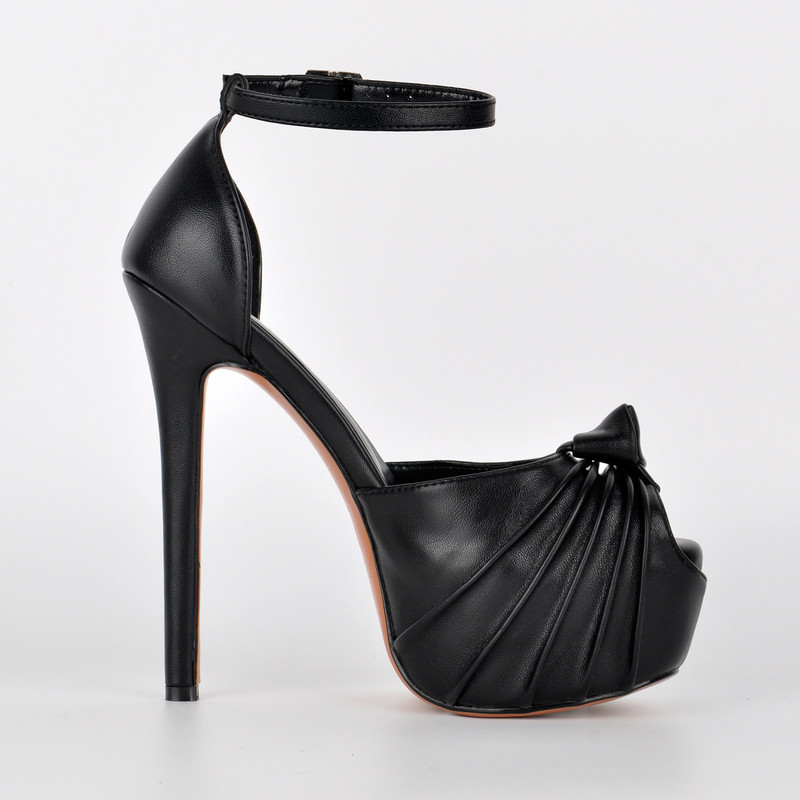 Plateau Stiletto Sandalen mit Knöchelriemchen