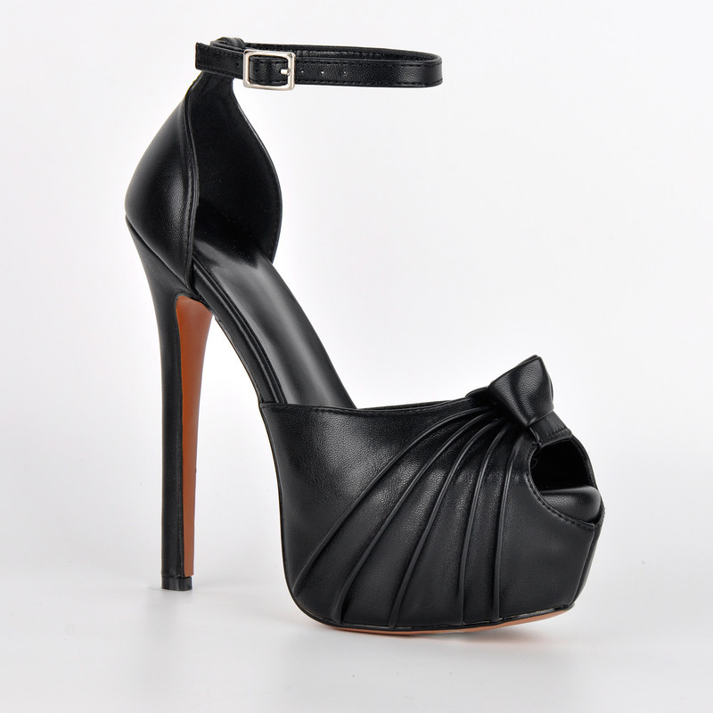 Plateau Stiletto Sandalen mit Knöchelriemchen