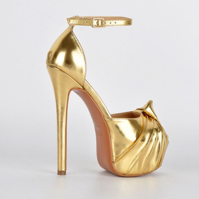 Plateau Stiletto Sandalen mit Knöchelriemchen