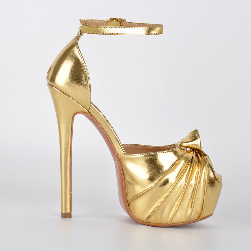 Plateau Stiletto Sandalen mit Knöchelriemchen