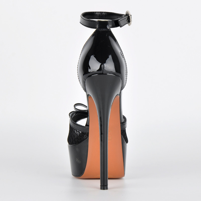 Plateau Sandalen mit Mesh und Knöchelriemchen