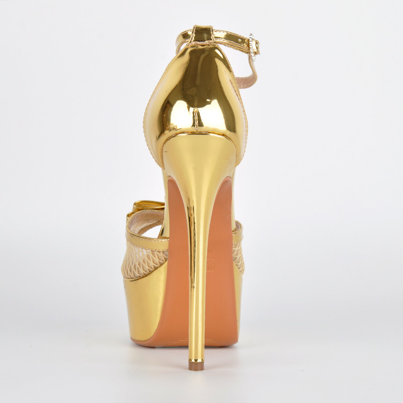 Plateau Sandalen mit Mesh und Knöchelriemchen