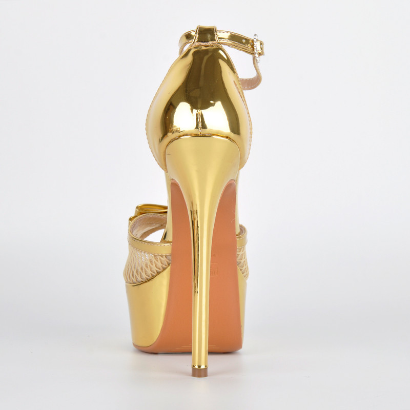 Plateau Sandalen mit Mesh und Knöchelriemchen