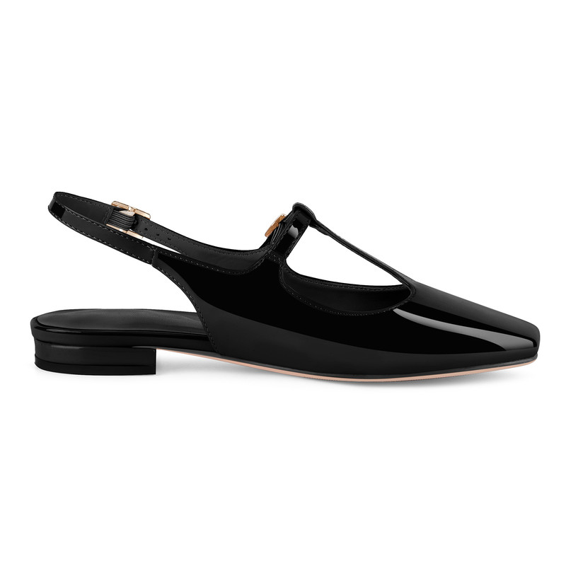 Flache Slingback Pumps mit eckiger Spitze