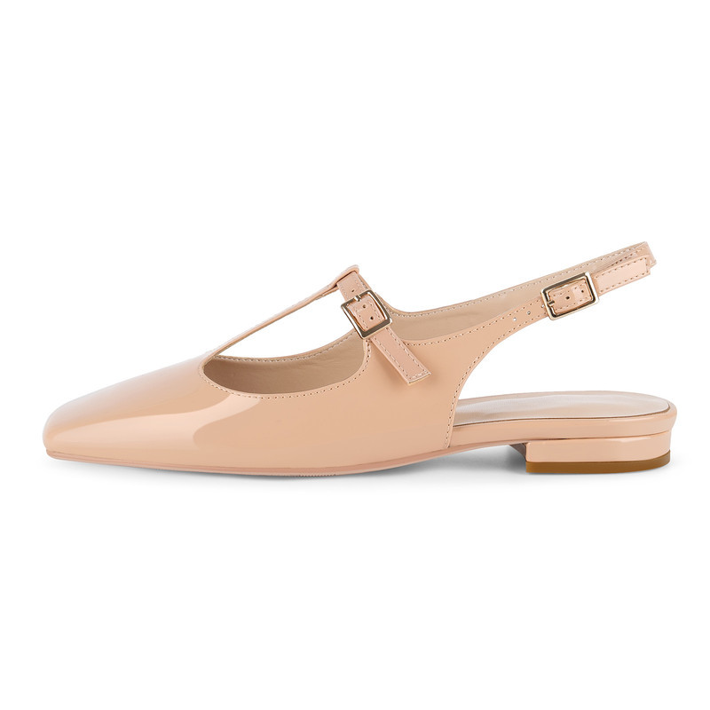 Flache Slingback Pumps mit eckiger Spitze