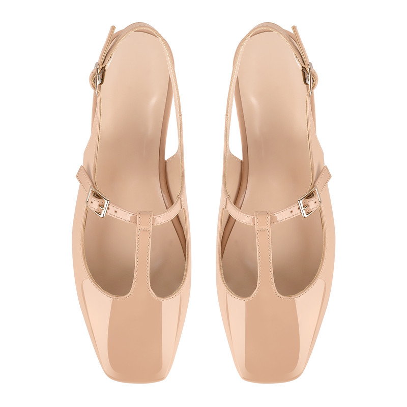 Flache Slingback Pumps mit eckiger Spitze