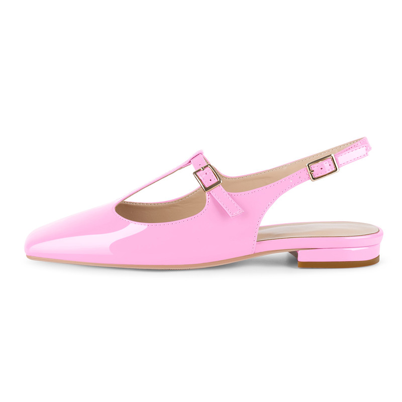 Flache Slingback Pumps mit eckiger Spitze